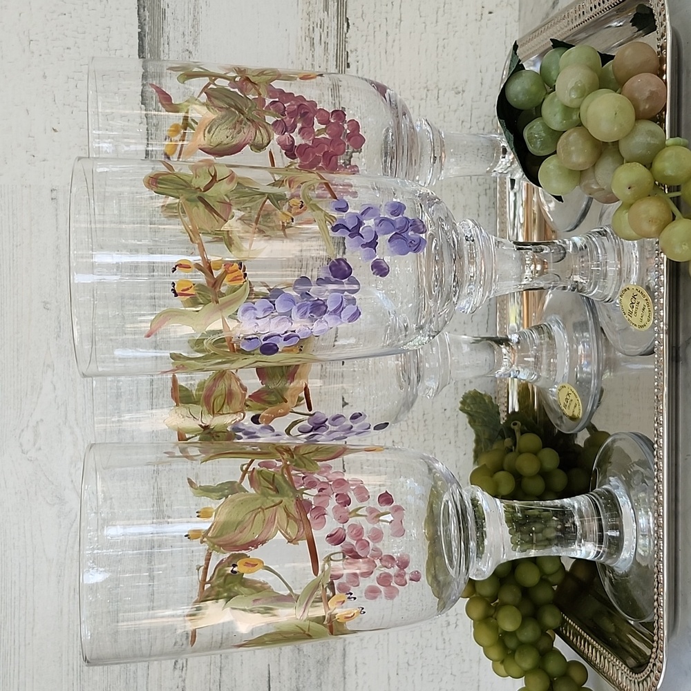 NWT BLOCK CRYSTAL NAPA VALLEY COLLECTION SET OF 4 DRINKWARE - Picture 9 of 9